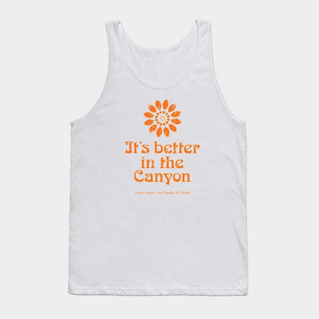 It's better in the Canyon - Laurel Canyon aged orange print Tank Top by retropetrol